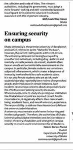 Ensuring security on campus