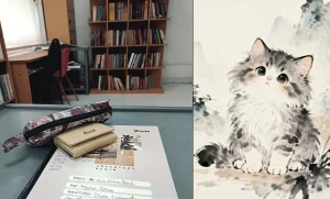 “The Warm Gloomy Academia Essence among the Books & the Library…”👝📒